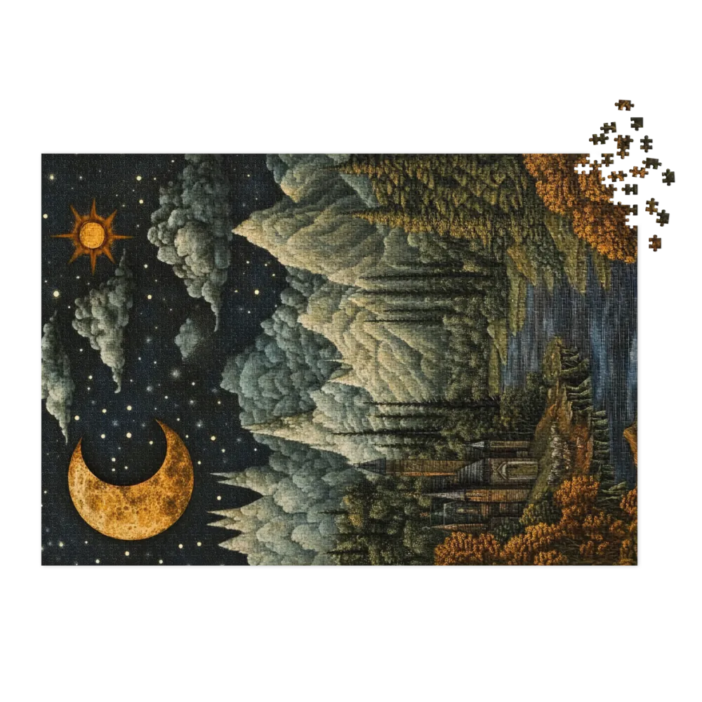 Moonlit Landscape with Castle and Mountains | Jigsaw Puzzle (252/520 pieces)