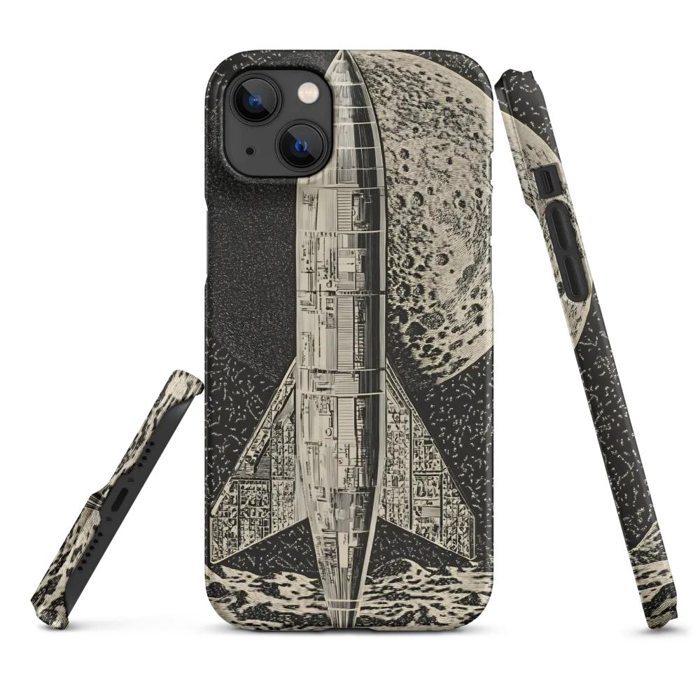 Rocket Against Moon in Space | Phone Case