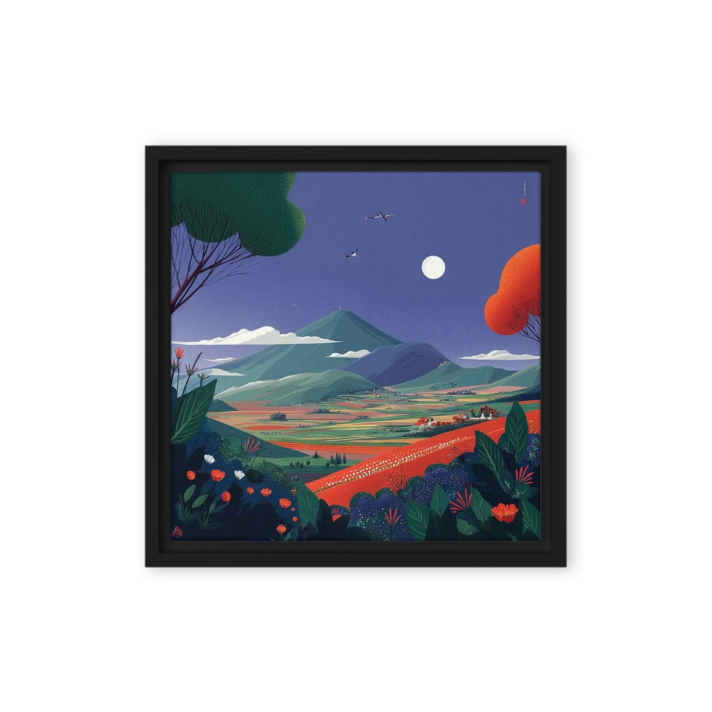 Moonlit Mountain Landscape | Art Print