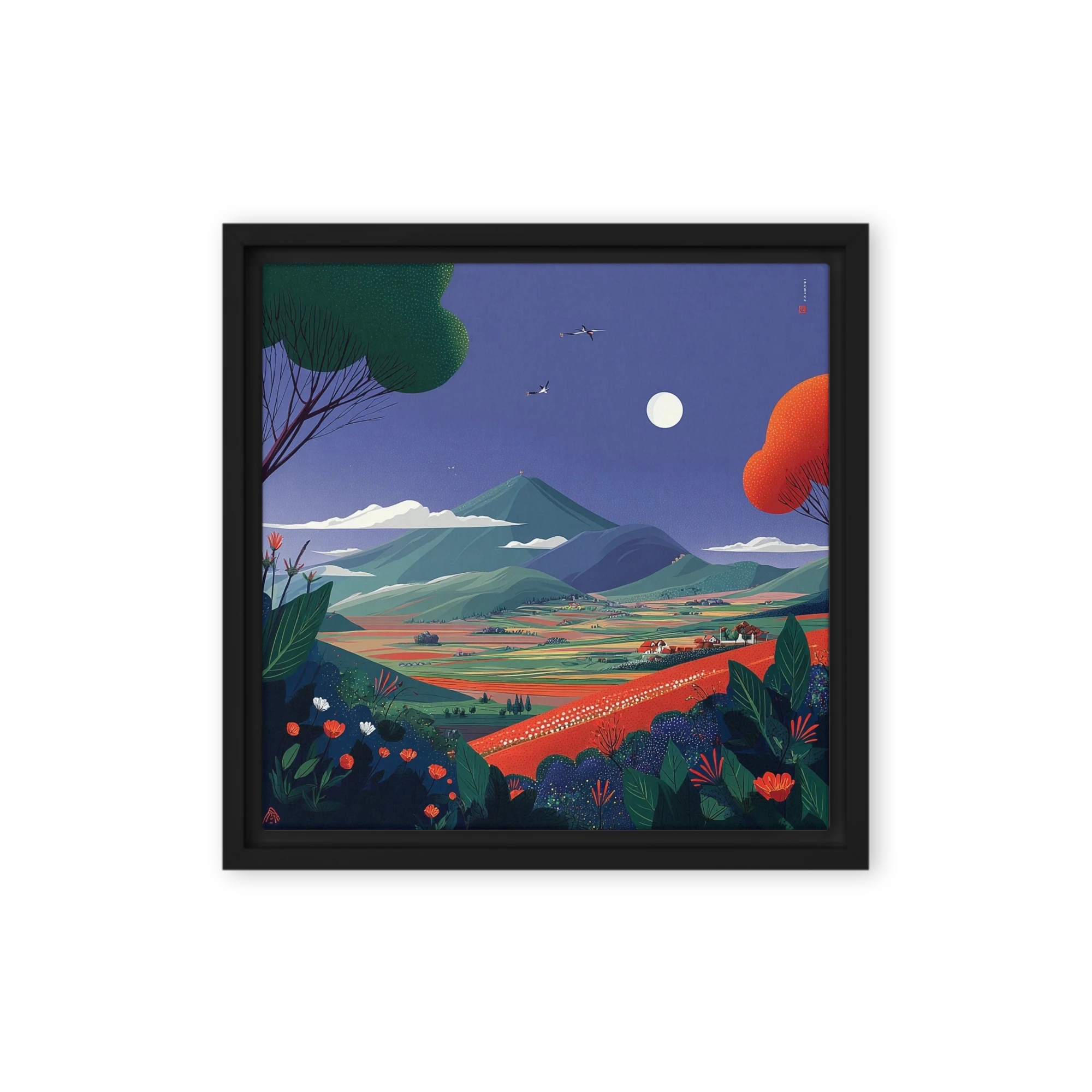 Moonlit Mountain Landscape