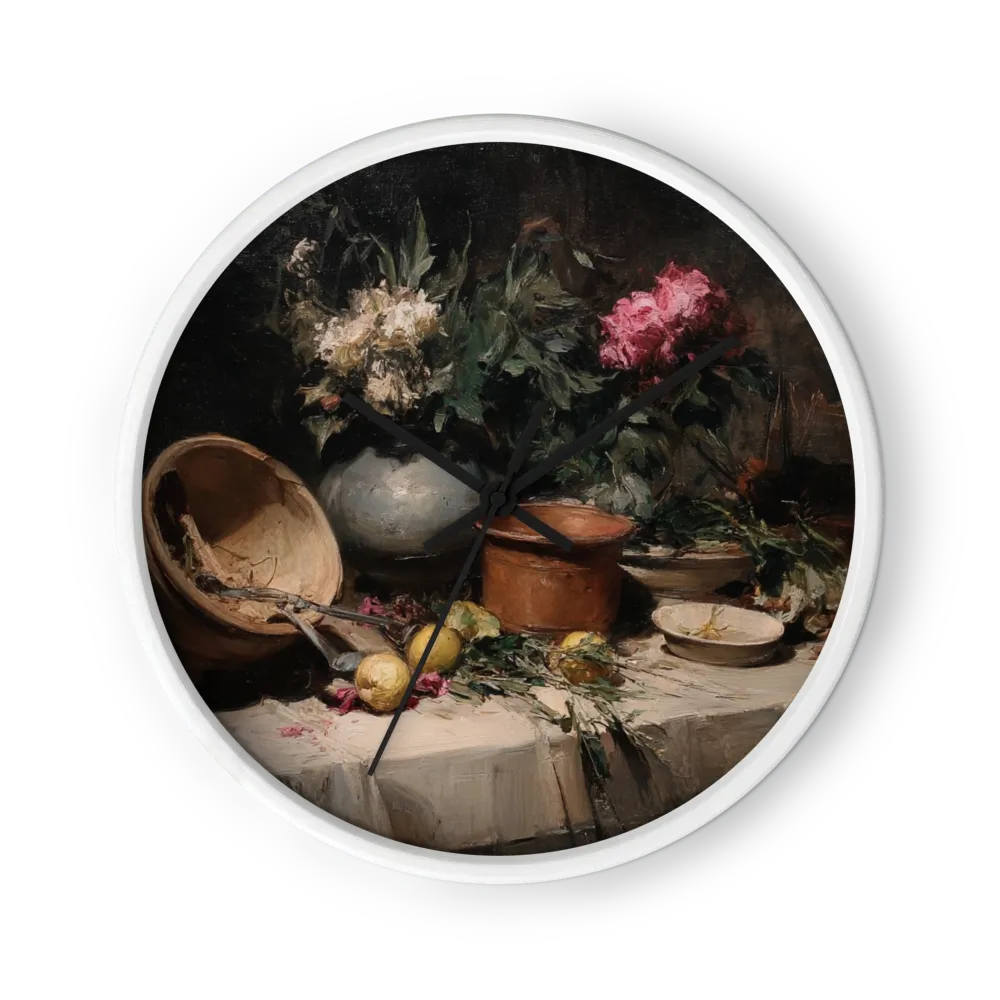 Still Life with Flowers and Lemons | Wall Clock