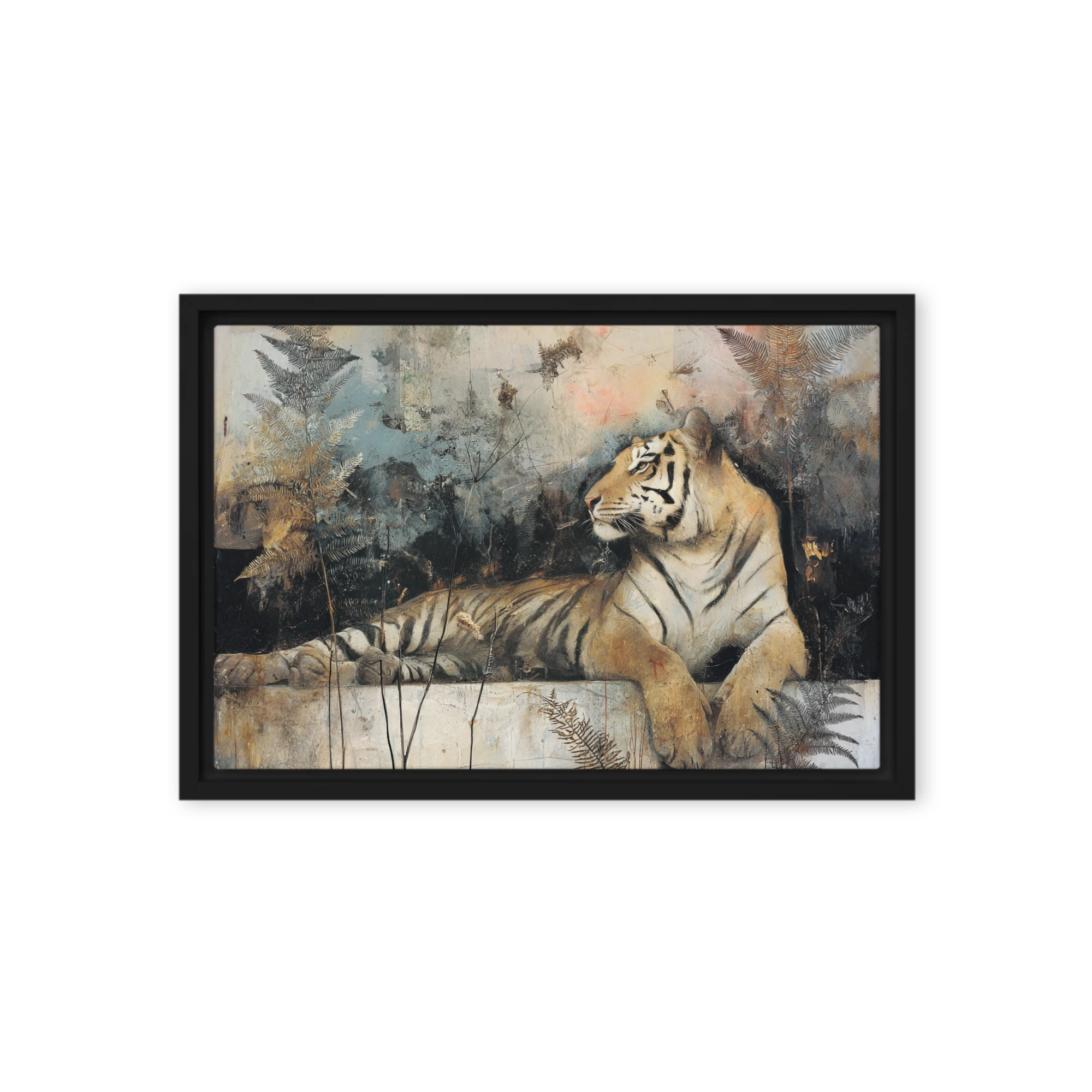Resting Tiger among Ferns | Art Print