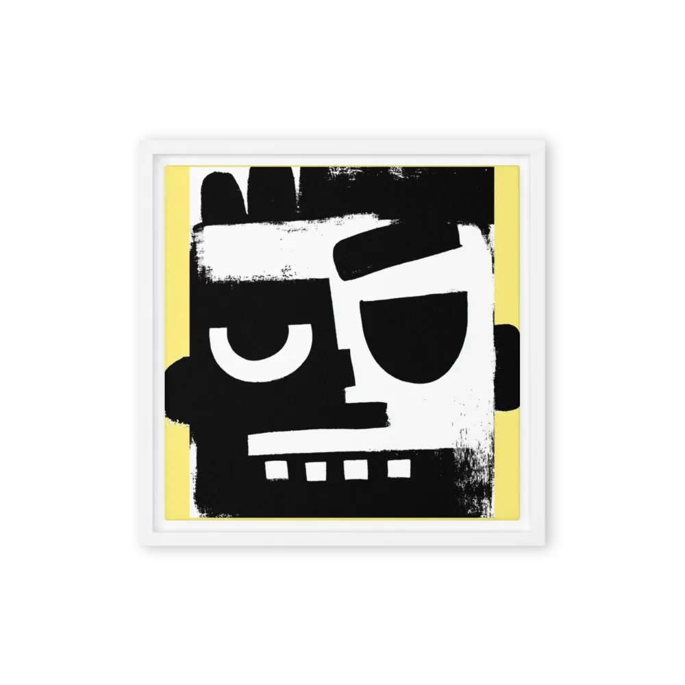 Two-Tone Face 
 Canvas with White Frame