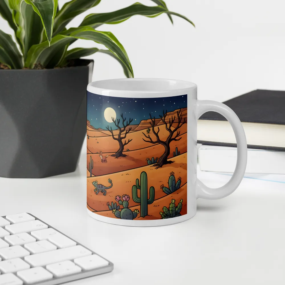 Moonlit Desert Foxes 
 Mug with Red inside | 15 oz