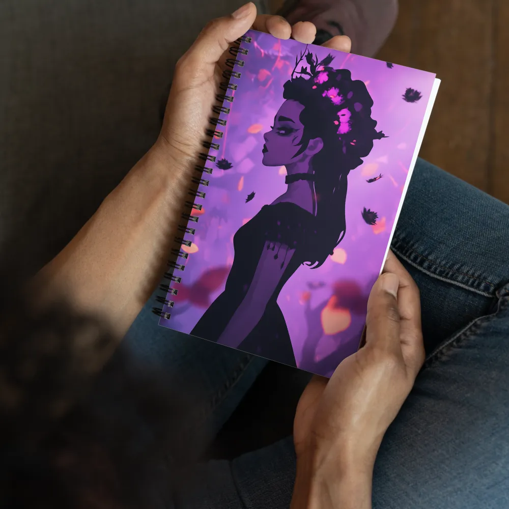 Ethereal Bloom Silhouette 
 Spiral Notebook | 140 pages