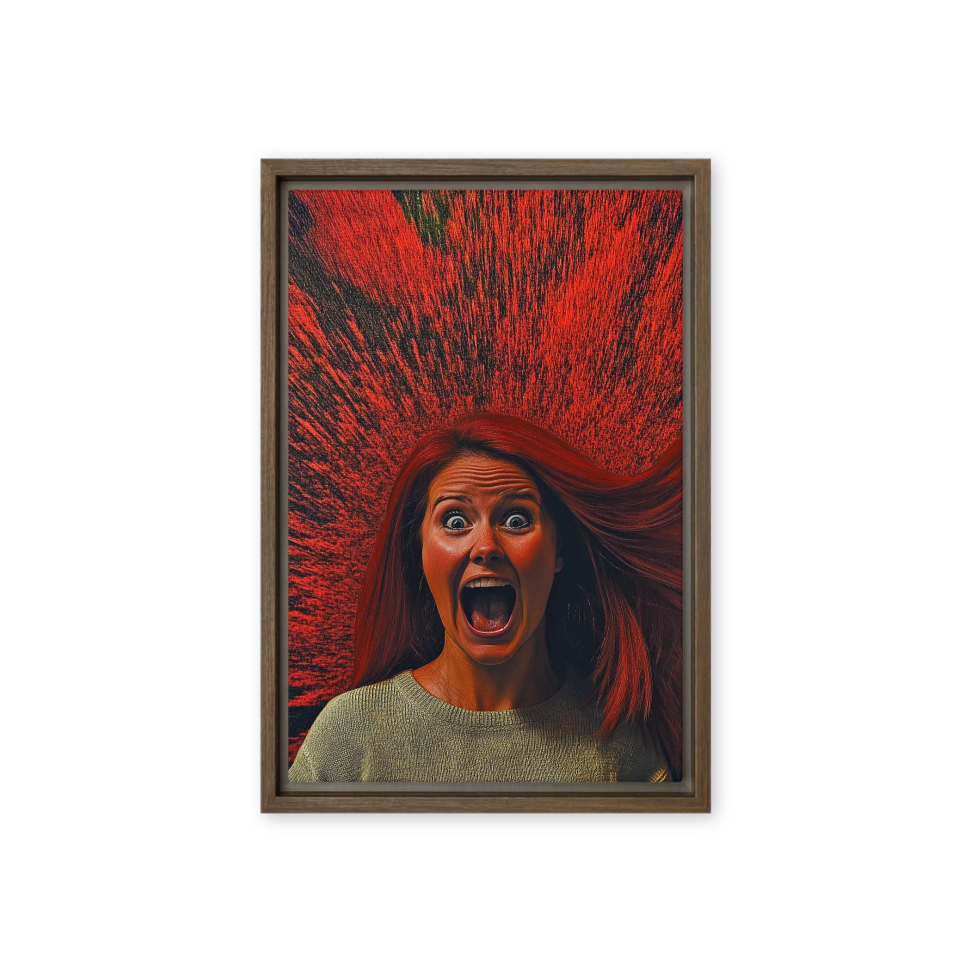 Red-Haired Woman with Expressive Emotion