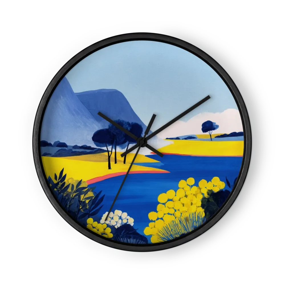 Azure Lake and Golden Fields | Wall Clock