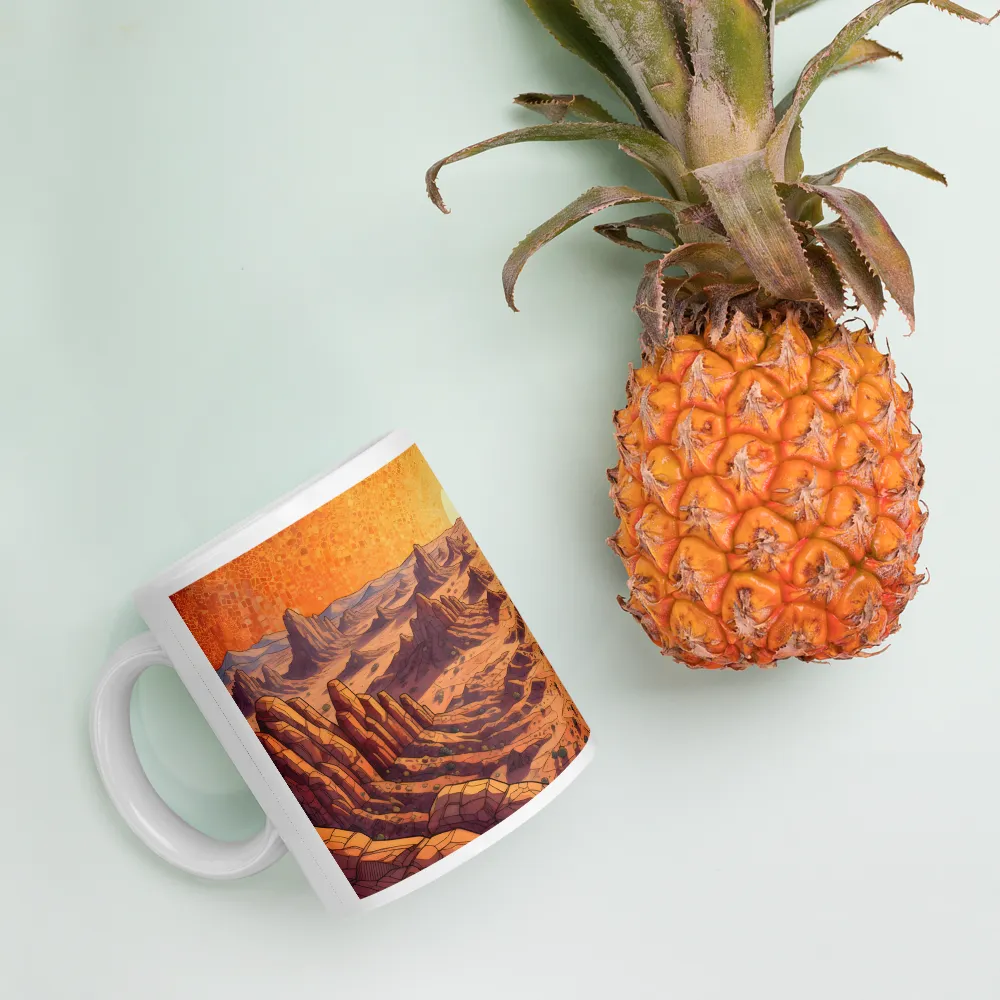 Sunset Over the Badlands 
 Mug with Red inside | 15 oz