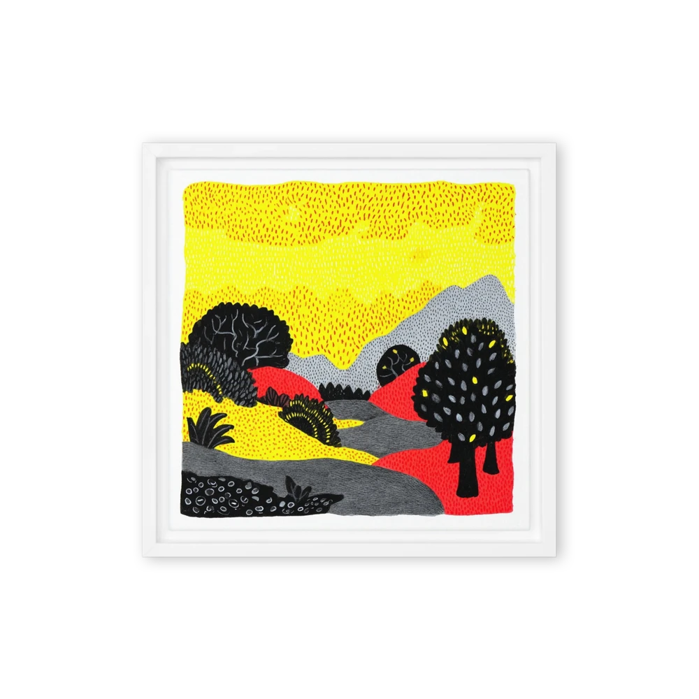 Yellow Hills and Black Trees | Art Print