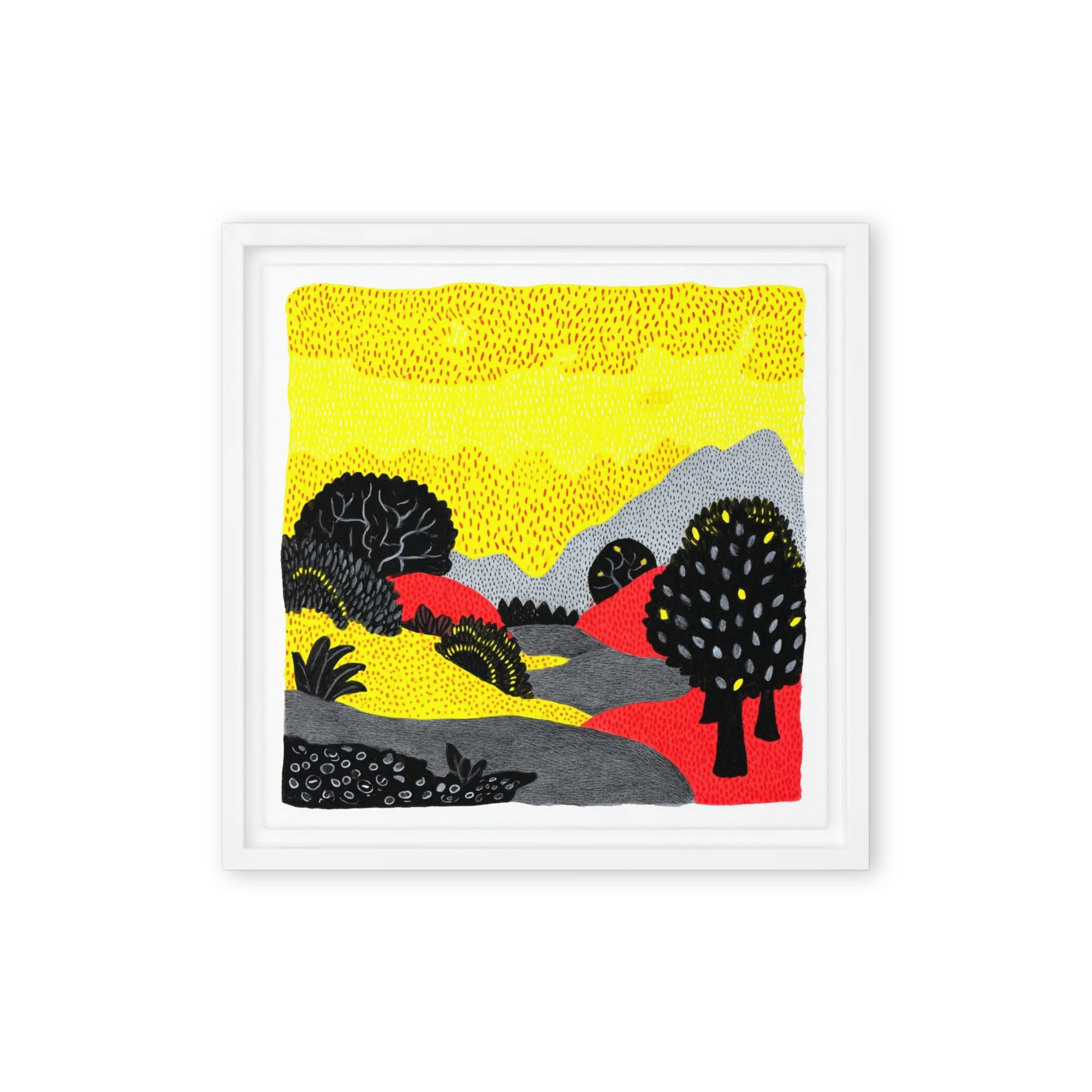 Yellow Hills and Black Trees