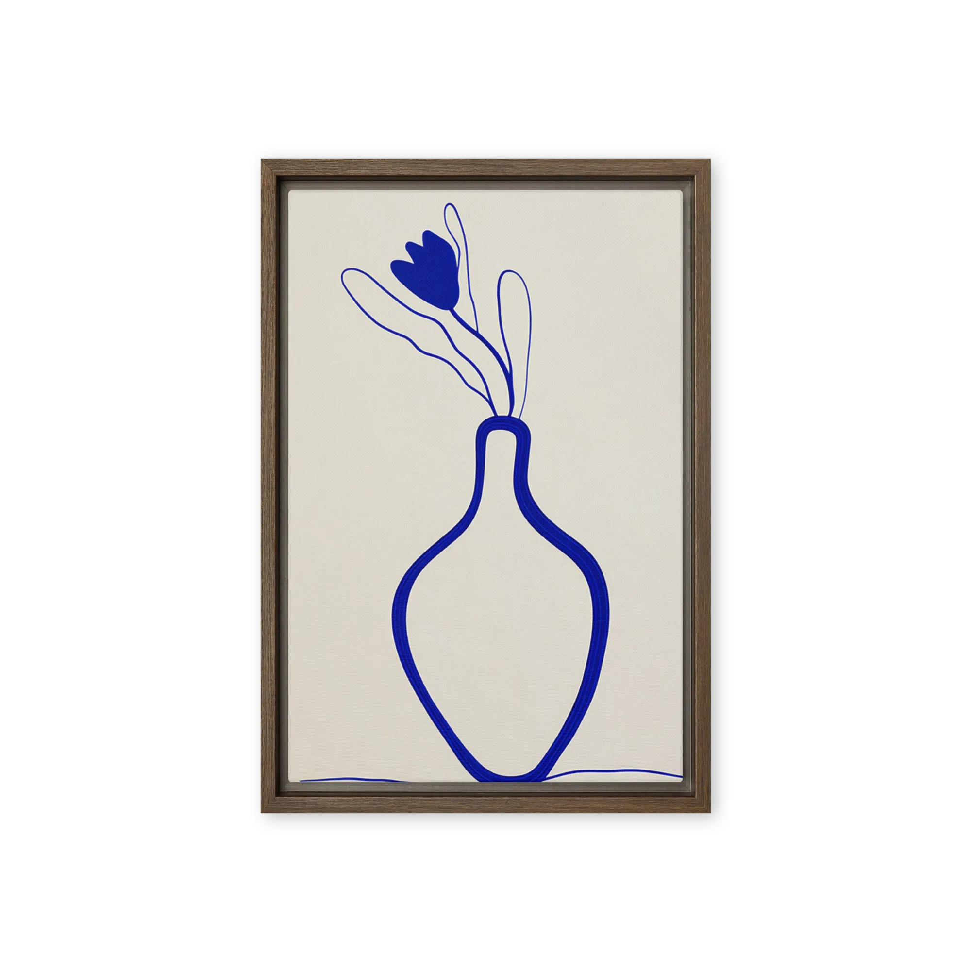 Wading herons and ink gestures — Continuous cobalt contour
