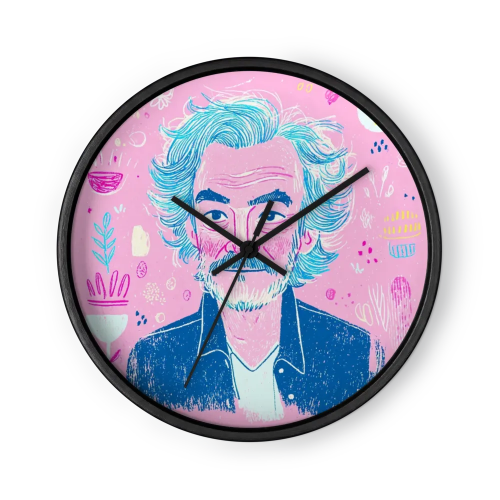 Whimsical Pink Portrait | Wall Clock