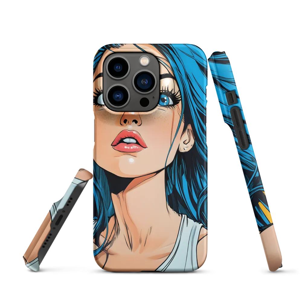 Blue-Haired Woman Portrait | Phone Case
