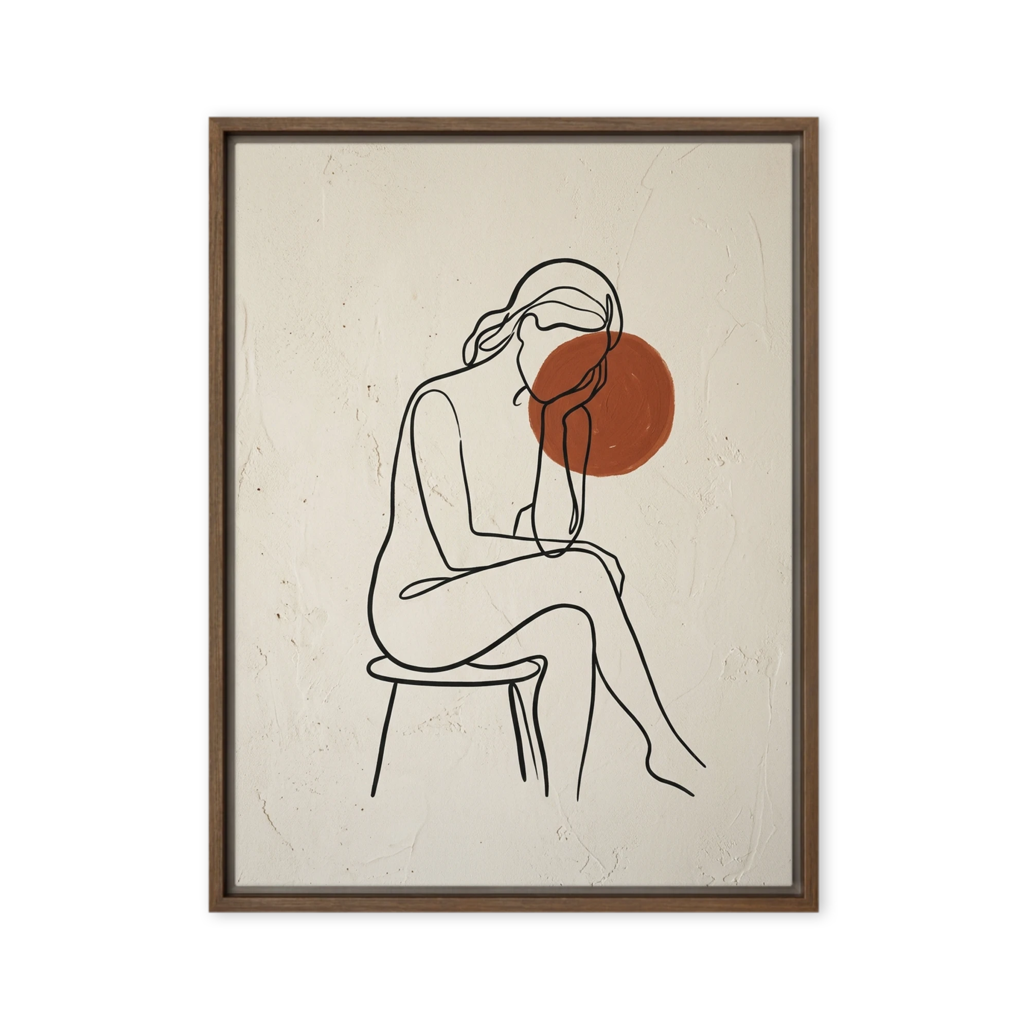 Contemplative Figure Line Art