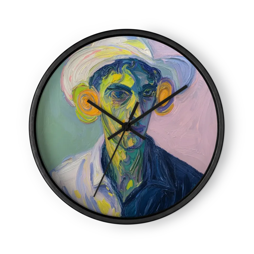 Portrait in Swirling Colors | Wall Clock