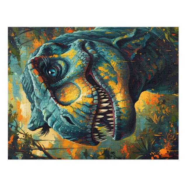 Teal Tyrant — T. rex Painting | Jigsaw Puzzles