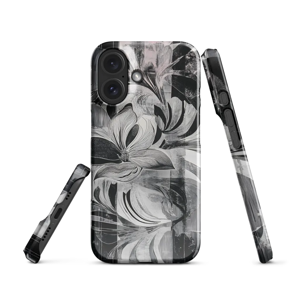 Monochrome Floral Abstraction 
 iPhone 13 mini | Tough Case