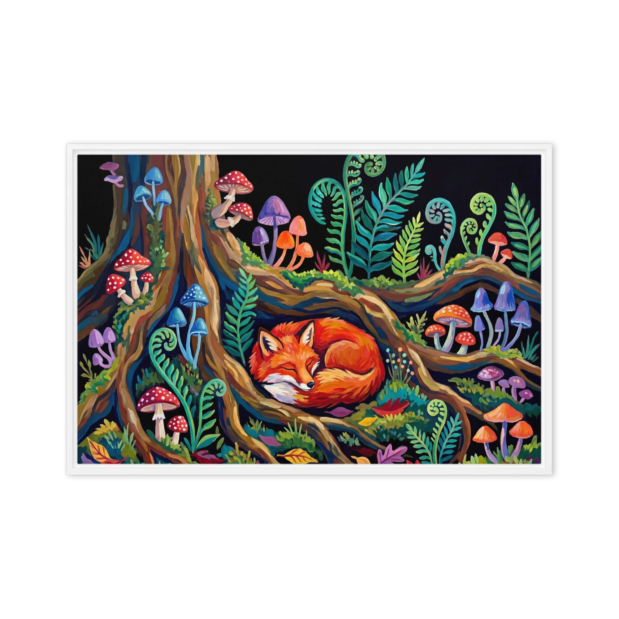 Sleeping Fox in Whimsical Forest