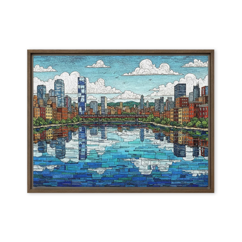Urban River Linocut | Art Print