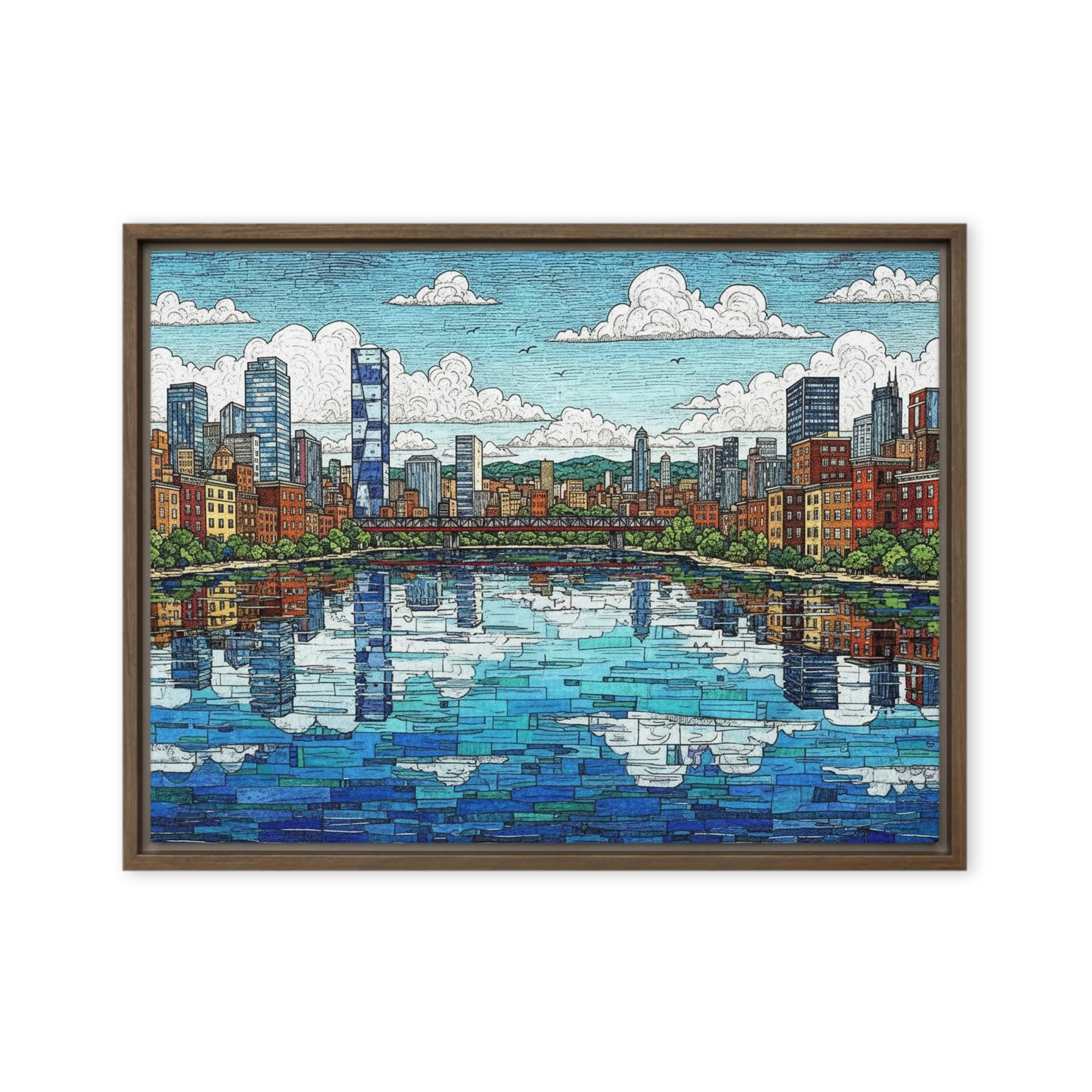 Urban River Linocut | Art Print