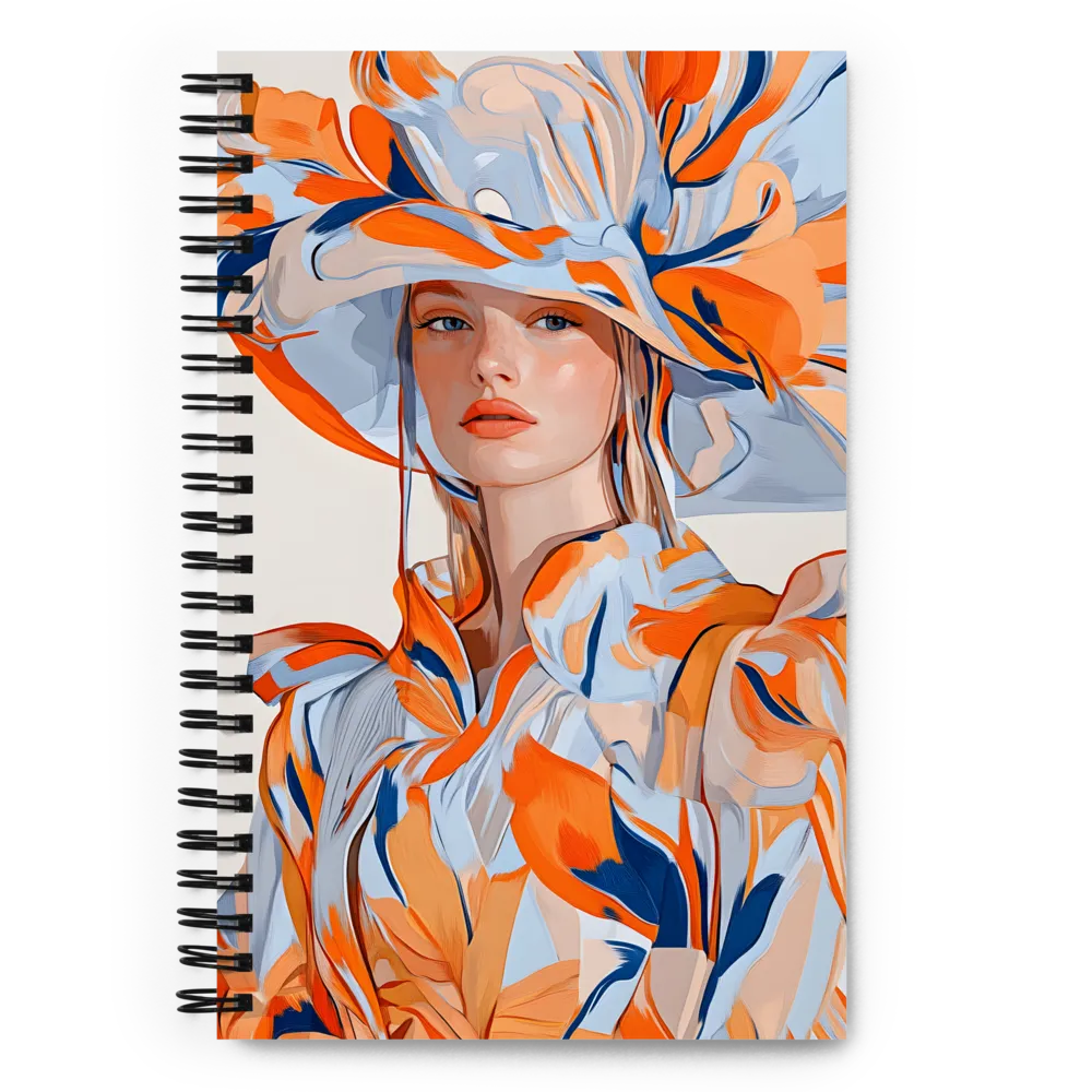 Elegance in Orange and Blue 
 Spiral Notebook | 140 pages