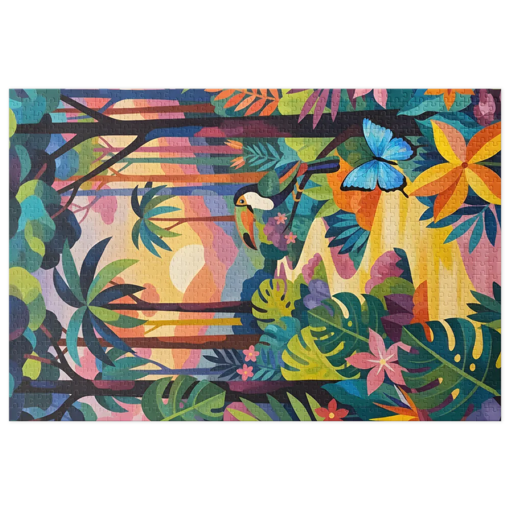 Vibrant Jungle Sunset | Jigsaw Puzzles