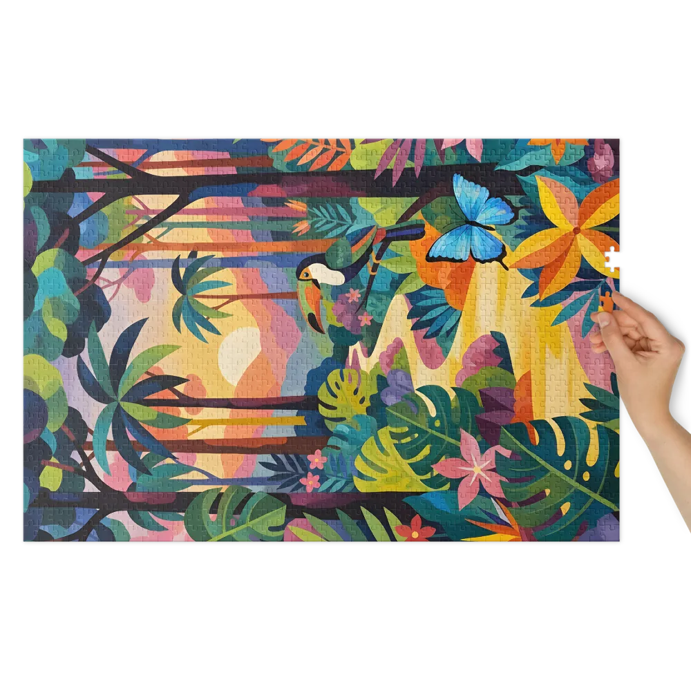 Vibrant Jungle Sunset | Jigsaw Puzzles
