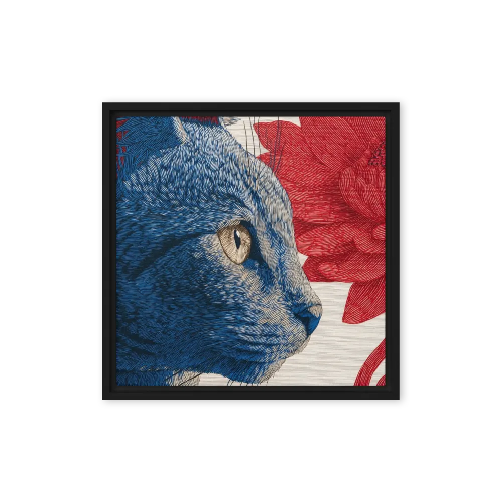 Cerulean Whisker 
 Poster with Red oak Frame | 10″x 10″