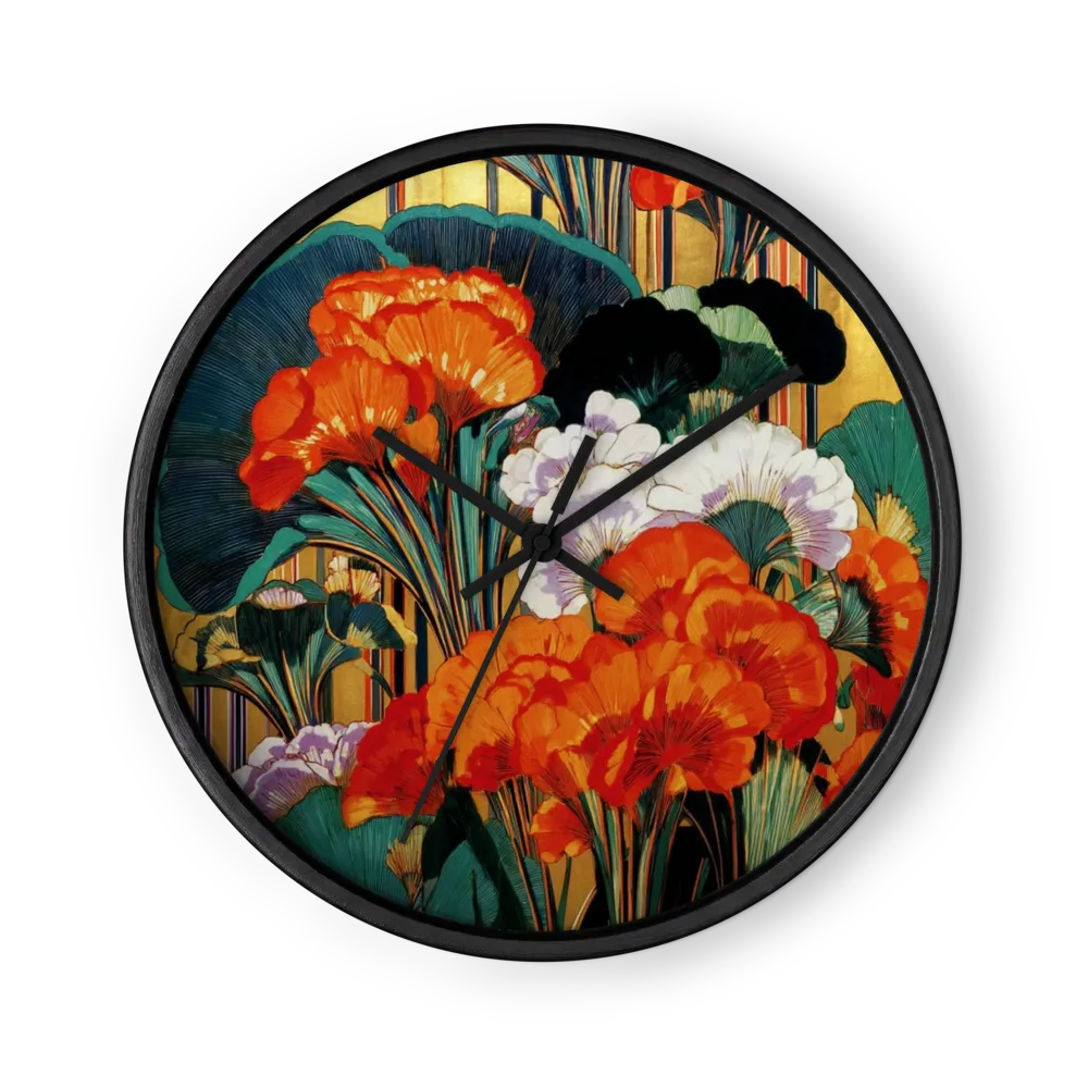 Golden Nasturtiums | Wall Clock