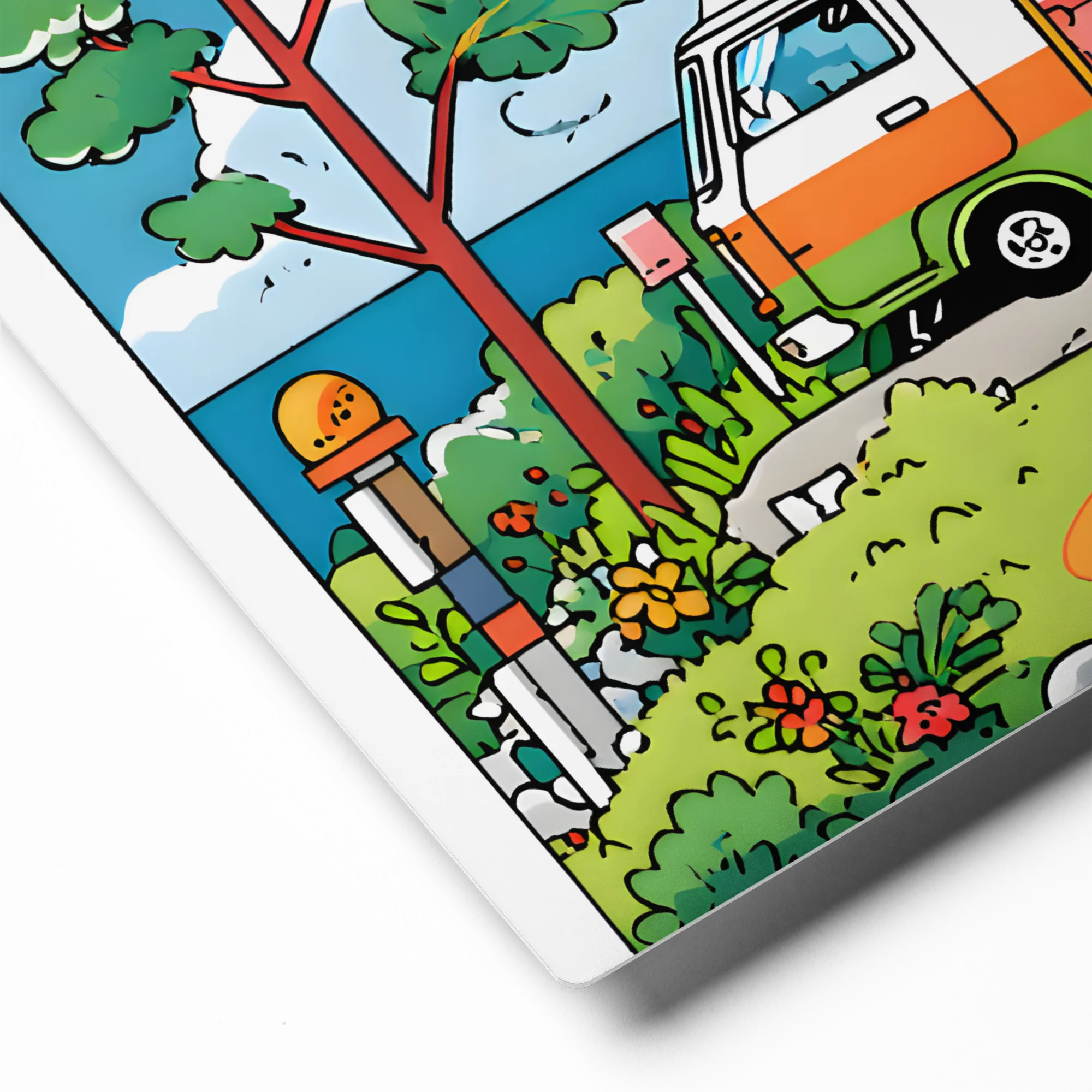 Lakeside Camper Adventure 
 Canvas with Black Frame