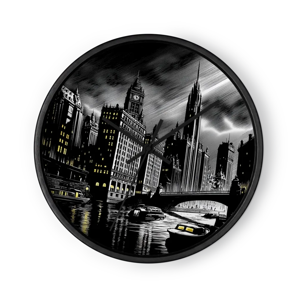 Gotham at Night | Wall Clock