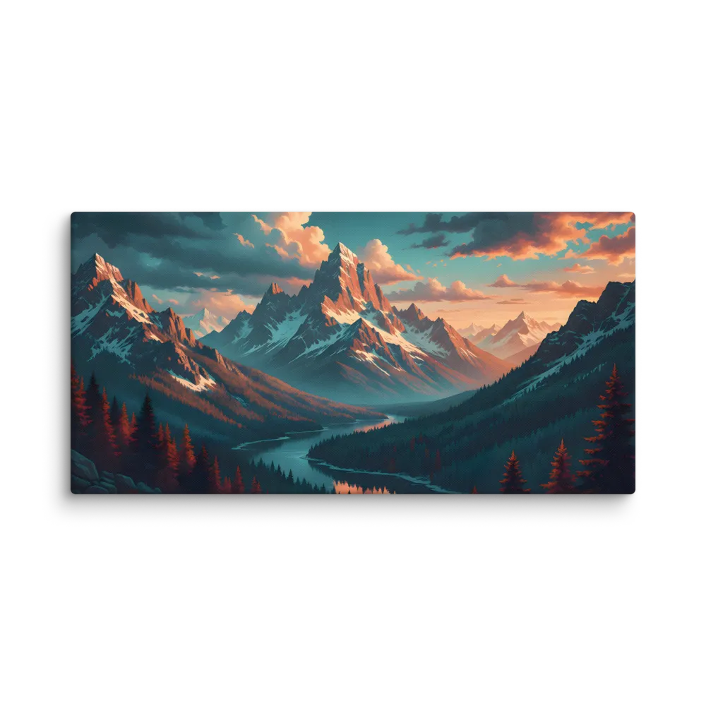 Alpine River Serenity 
 Canvas | 12″x 24″
