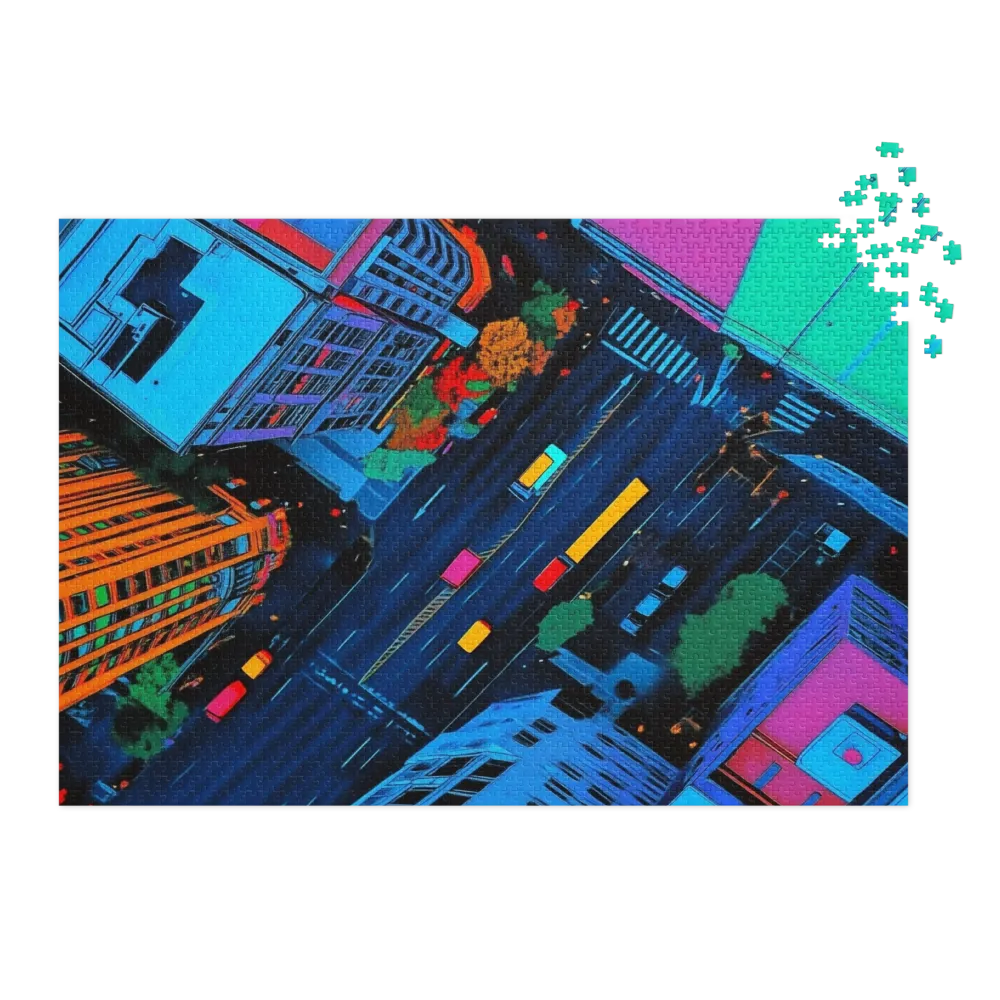 Vibrant Aerial Cityscape