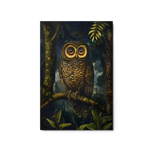 Watchful Forest Owl 
 Canvas with Black Frame
