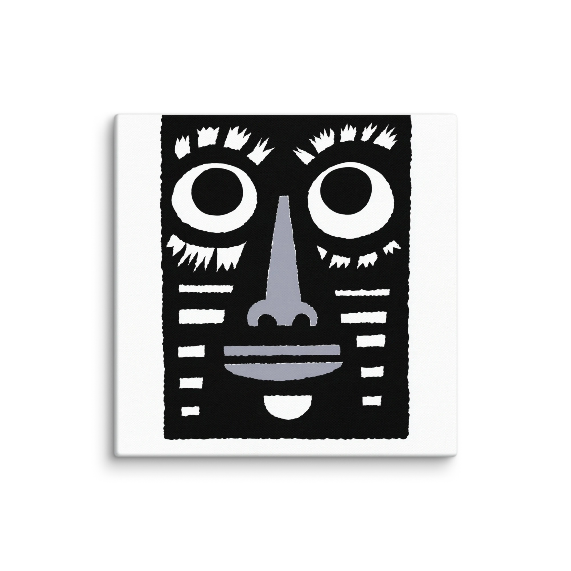 Primitive Linocut Folk Wall Art — Black, Lemon, Leaf Green