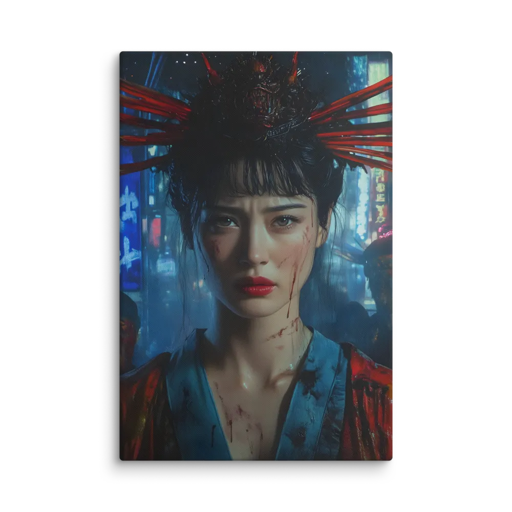 Neo-Tokyo Blood Orchid 
 Canvas | 32″x 48″
