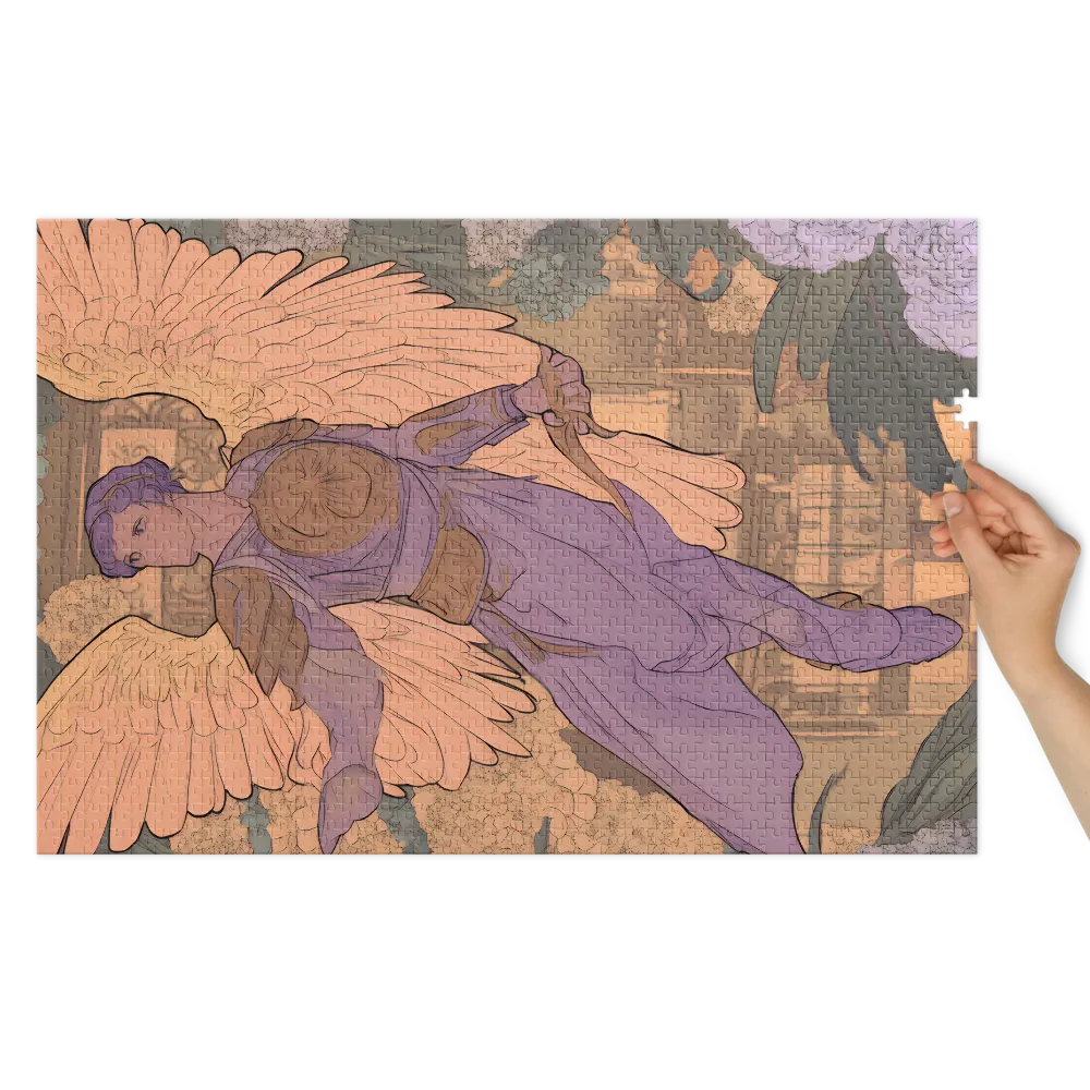 Anjo Art Nouveau 
 Puzzle em caixa de metal