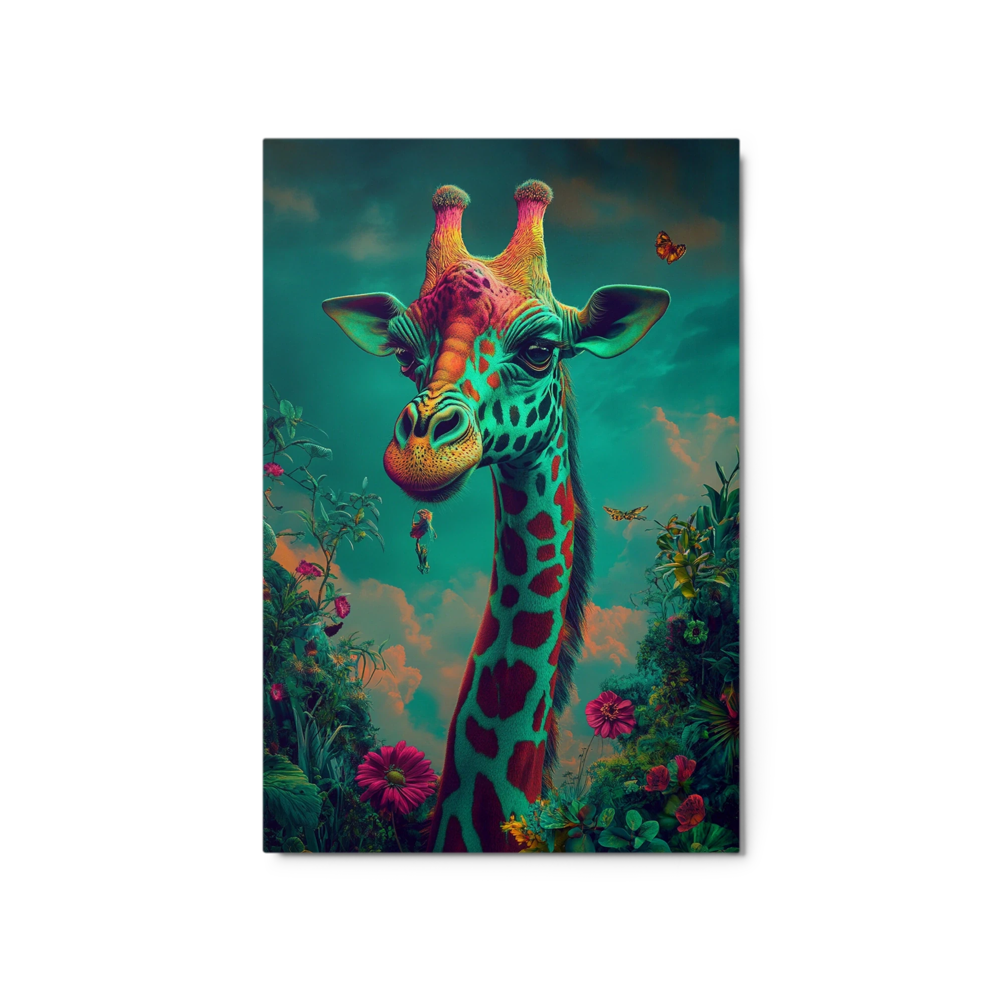 Colorful Surreal Giraffe Portrait