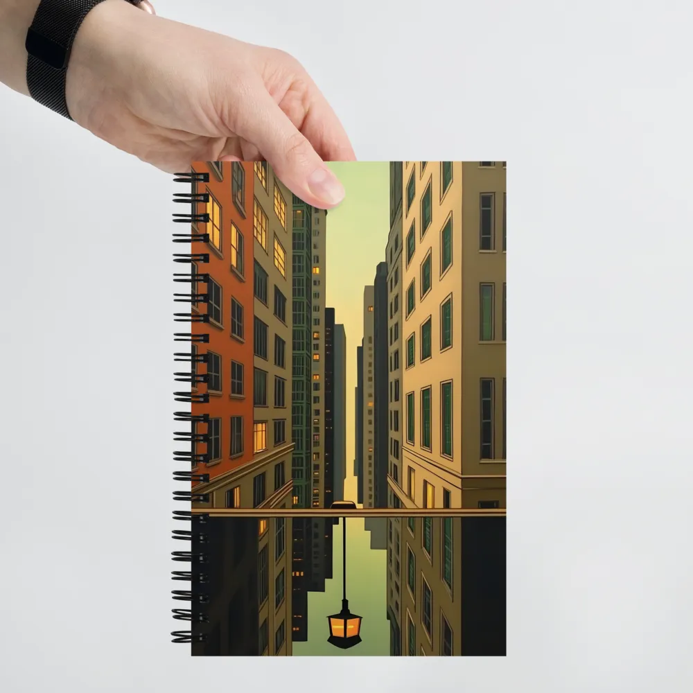 Cityscape Reflection at Dusk 
 Spiral Notebook | 140 pages