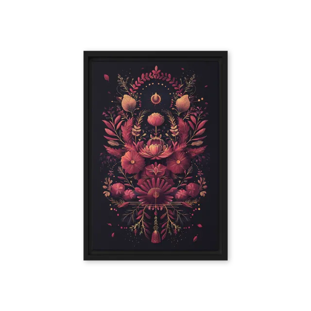 Golden Floral Symmetry | Art Print