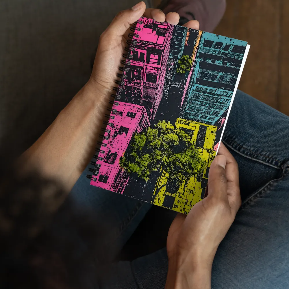 Chromatic Cityscape Overhead 
 Spiral Notebook | 140 pages