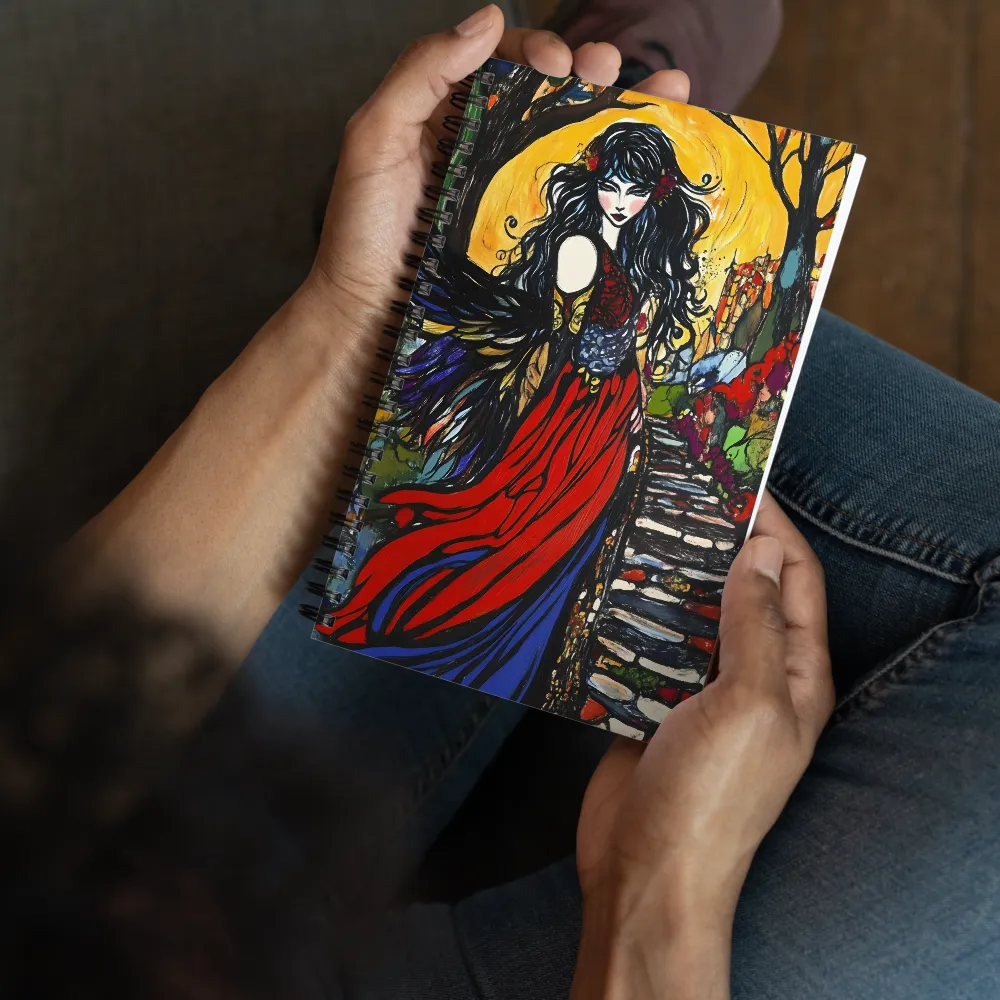 Art Nouveau Winged Woman 
 Spiral Notebook | 140 pages