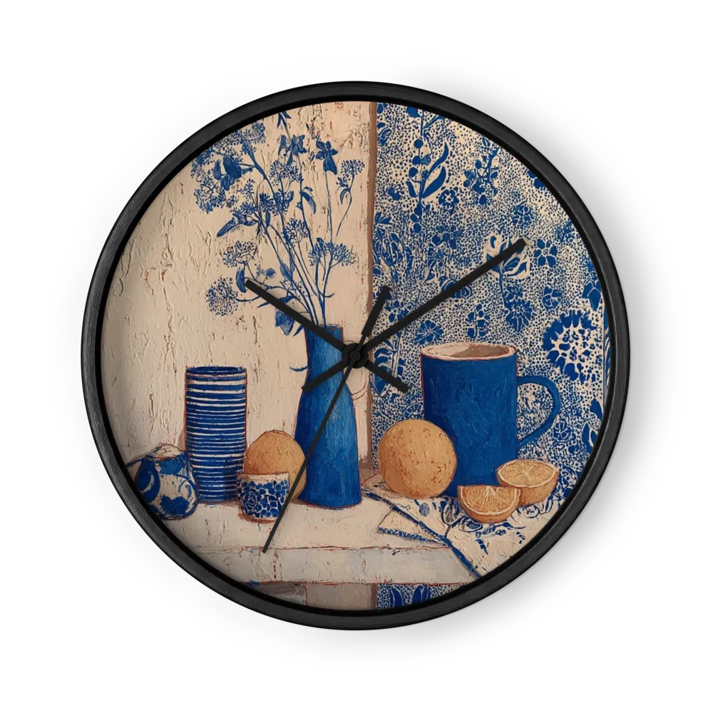 Blue Ceramics Still Life | Wall Clock