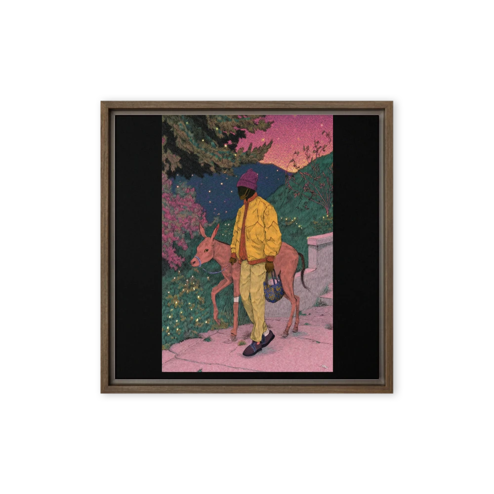 Twilight Walk with Donkey | Art Print