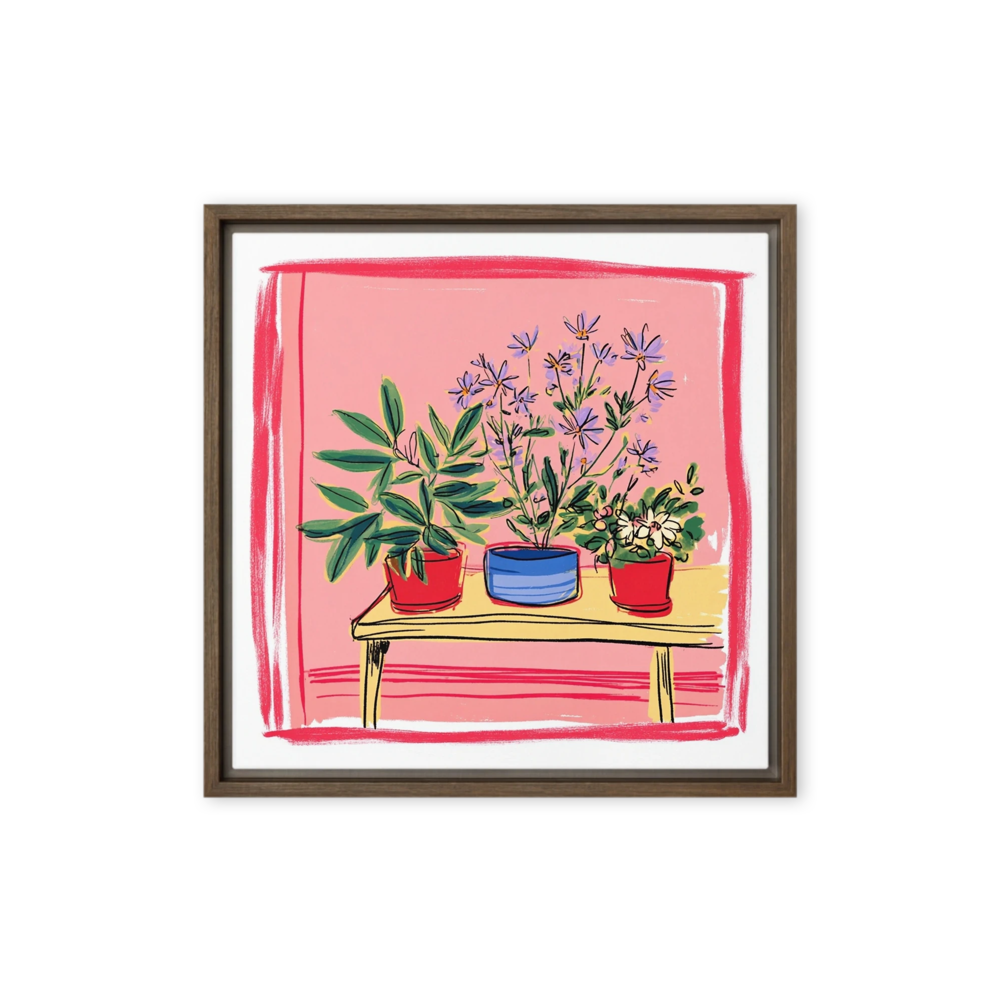 Three Potted Plants