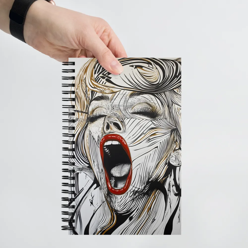 Expressive Scream in Lines 
 Spiral Notebook | 140 pages