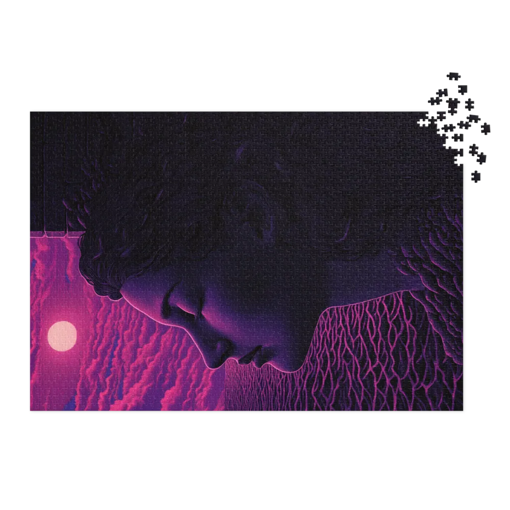 Surreal Woman by Purple Sea