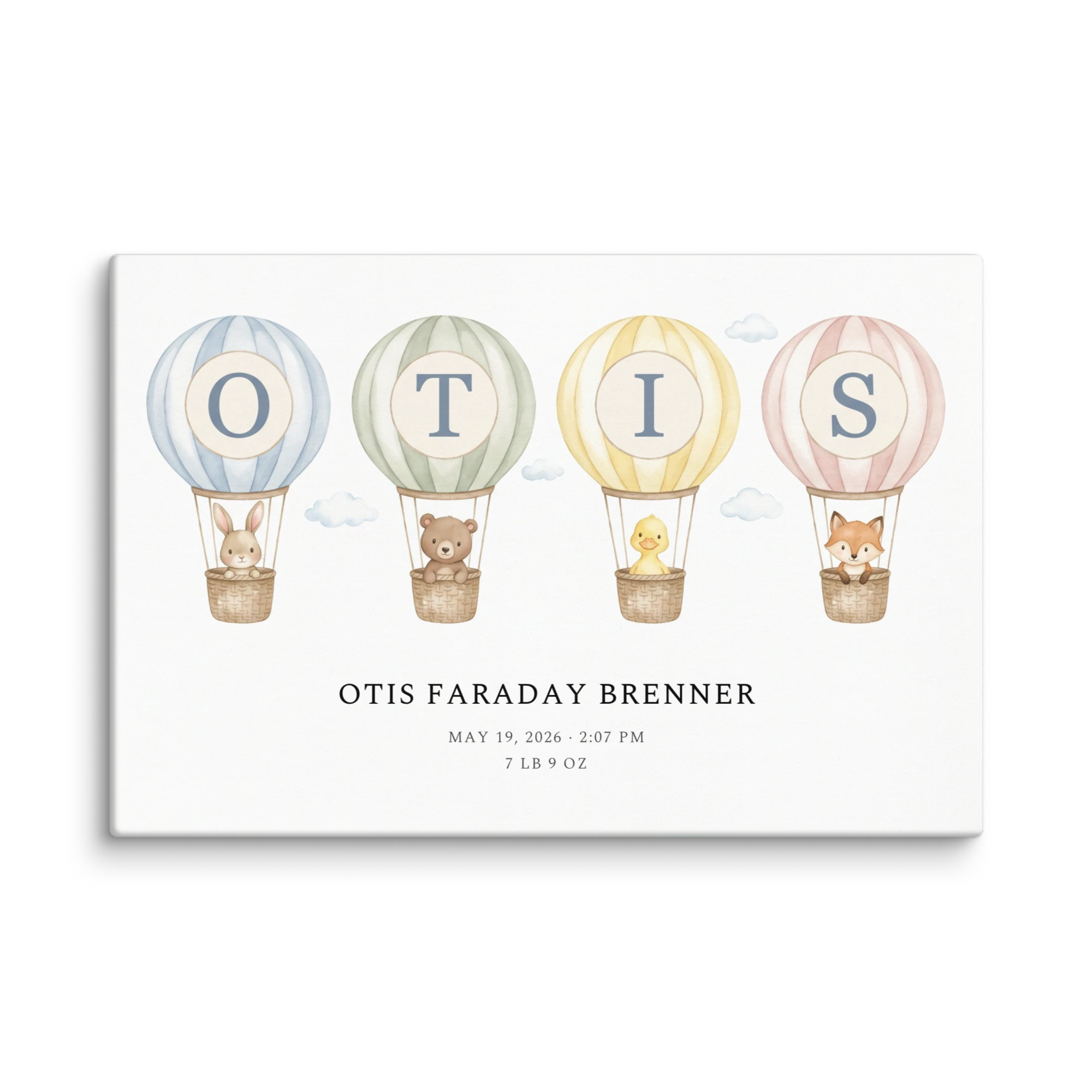 Nursery Name Art — Hot-Air Flotilla