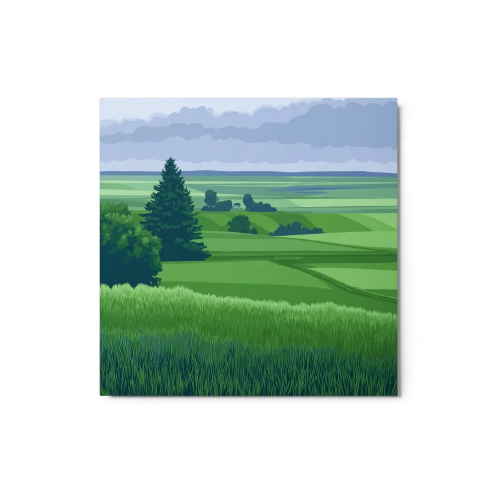 Verdant Slopes 
 Poster with Black Frame | 14″x 14″