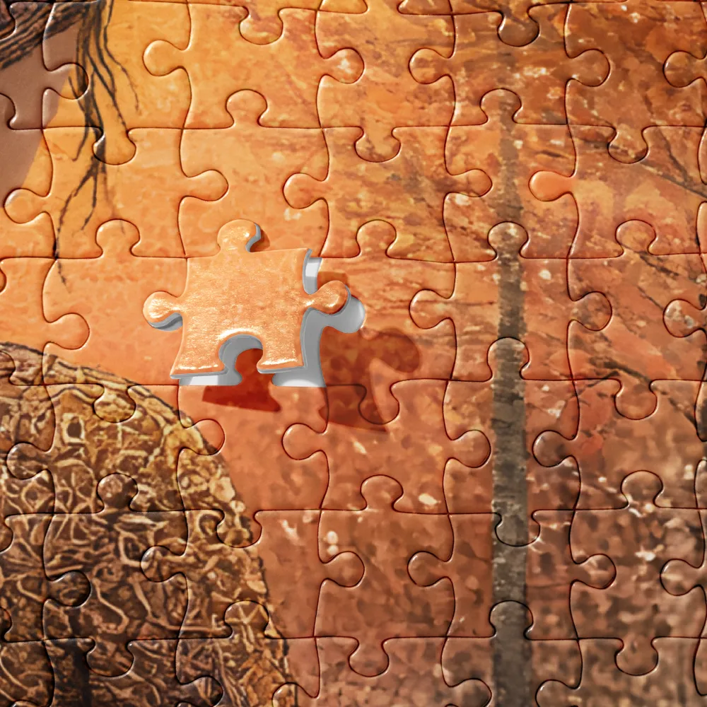 Solitary Path Through Autumn Woods 
 Jigsaw Puzzle in Tin Box